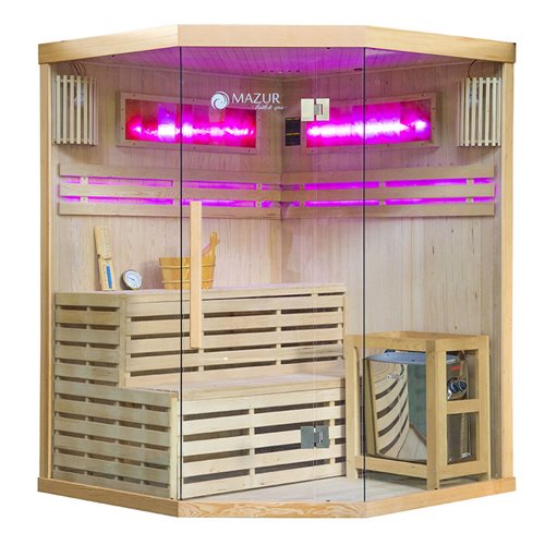 Sauna sucha fińska piec 6 KW Harvia BC60 + kamień solny 150X150X200CM MO-EA3CS Mazur