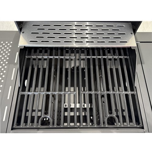 Grill gazowy APOLLO-A kolor czarny ruszt żeliwny moc 8,5 kW + pokrowiec + palnik boczny