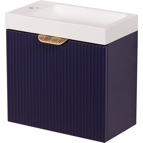 Szafka łazienkowa wisząca z umywalką granatowy mat 40 cm Fresco Gante