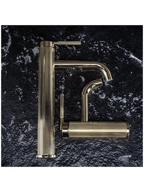 Bateria umywalkowa wysoka Argon Rea złoty połysk