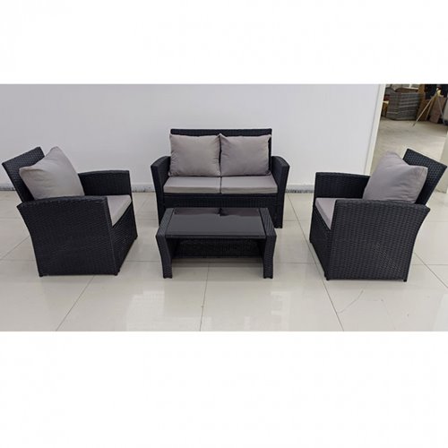 Meble ogrodowe z technorattanu sofa, stół, fotele zestaw Lagos