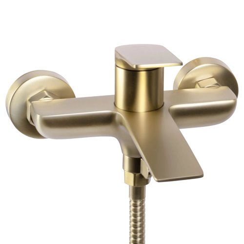 Złota szczotkowana bateria wannowa Avalon Rea