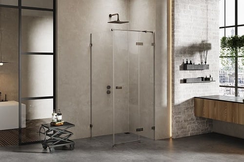 Kabina prysznicowa stal szczotkowana prawa 90x120 cm EXK-3359 Avexa New Trendy Gunmetal Brushed