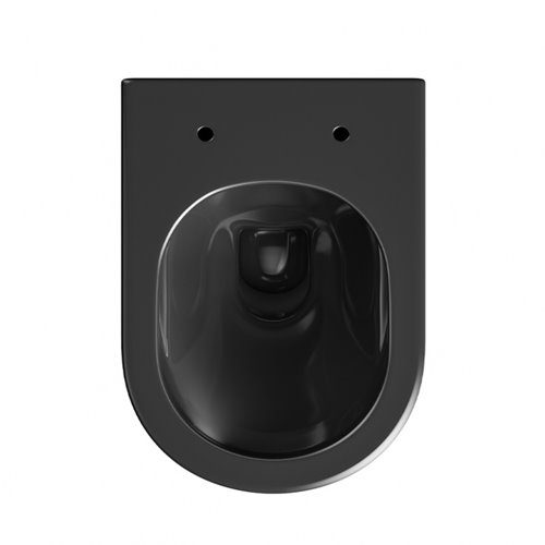 Czarna ryflowana miska wc wisząca Rimless 4.0 LUMA-BL-RIM-03 Hydrosan
