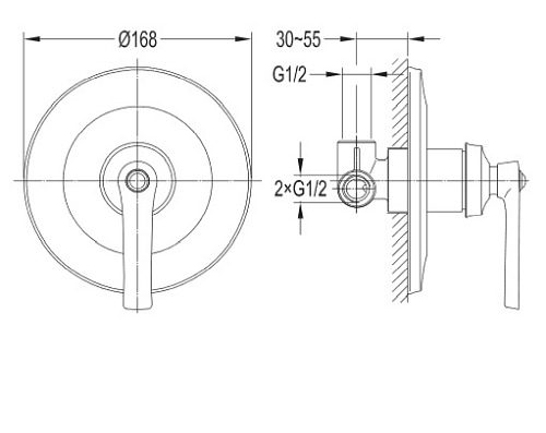 Bateria prysznicowa podtynkowa AM5245 ORB Armance Omnires