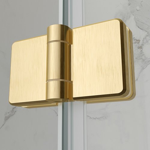 Złota szczotkowana kabina prysznicowa kwadratowa drzwi składane 80x80 ZES-KZ08B-GL-BR-80