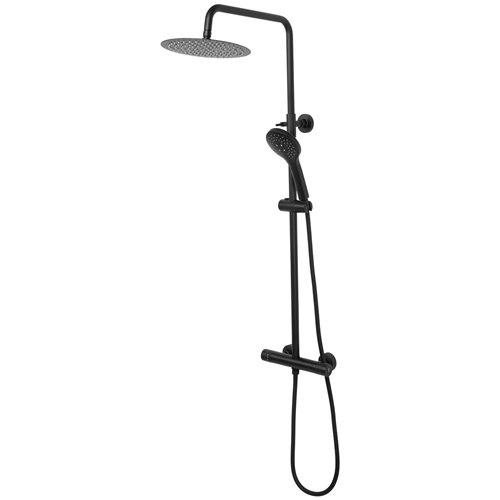 Czarny zestaw prysznicowy termostatem Vincent Rea