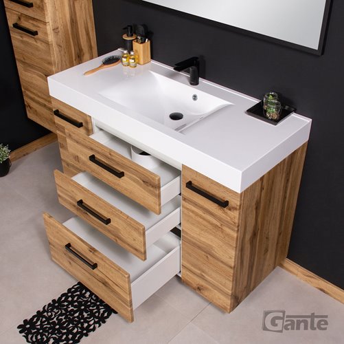 Szafka wisząca z umywalką 120 cm kolor dąb naturalny 50/3C seria Fokus Loft Gante