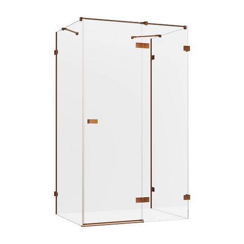 Kabina prysznicowa przyścienna prawa 90x100 cm EXK-3729 Avexa New Trendy Copper Brushed