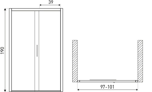 Drzwi prysznicowe rozsuwane 100 cm Silves Kerra