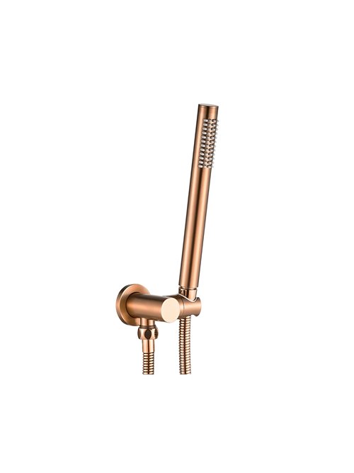 Miedź szczotkowana zestaw wannowo-prysznicowy podtynkowy box Lungo Rea