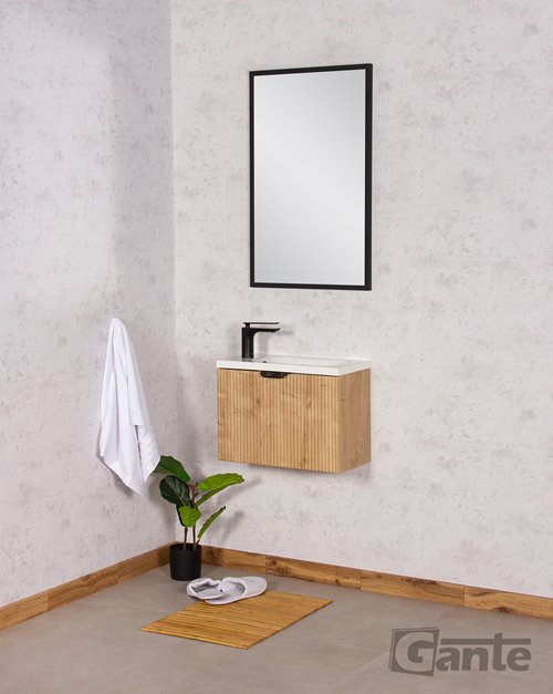 Szafka łazienkowa wisząca z umywalką dąb burlington 50 cm Fresco Gante