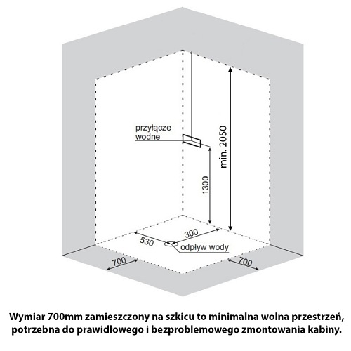 Kabina prysznicowa półokrągła zabudowana 80x80 WSH-304A