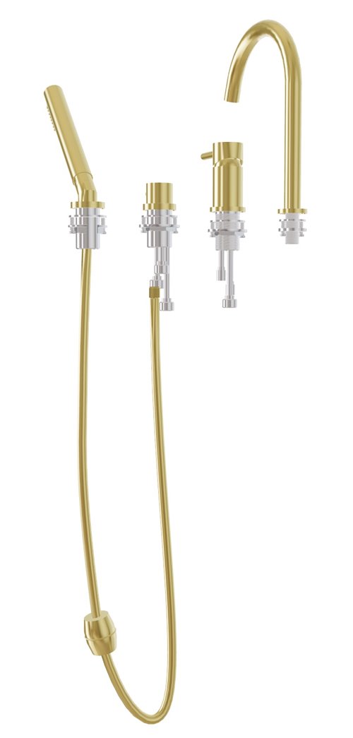 Bateria wannowa 4-otworowa złota Illusion Besco BW-I4-ZL