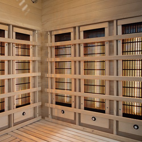 Sauna na podczerwień 3-osobowa 120x120 cm grzejniki kwarcowe i karbonowe Alta6 Infrared
