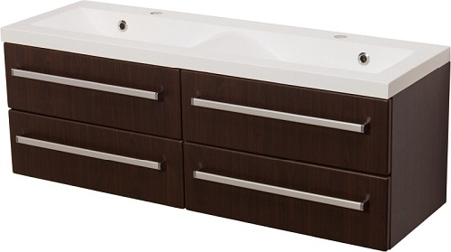 Szafka łazienkowa z umywalką 120/39/4 seria Fokus Wenge Mat