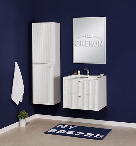 Szafka łazienkowa wisząca z umywalką biały mat 60 cm Argento Gante