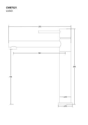 Bateria umywalkowa z ruchomą wylewką CMB7521BL Lugo Corsan
