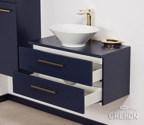 Szafka wisząca z umywalką nablatową 80 cm Belli Gold Gante