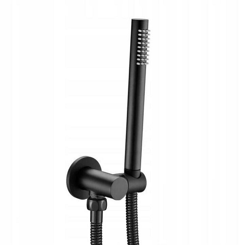 Czarny matowy zestaw wannowo prysznicowy Lungo Rea