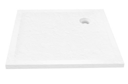 Mild Stone New Trendy B-0541 biały brodzik prysznicowy kwadratowy 80x80 cm niski struktura kamienia