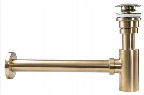 Syfon umywalkowy z korkiem klik-klak Gold Brush Rea