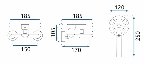 Bateria wannowa Bloom White Chrom Rea