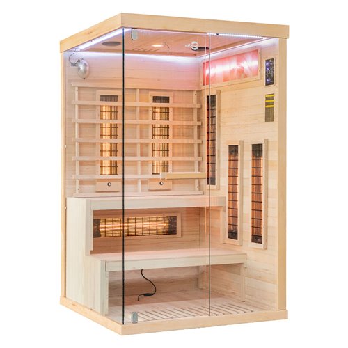 Sauna na podczerwień 2 osobowa + kamienie solne 120X120X200CM MO-EP2RSP Infrared Mazur