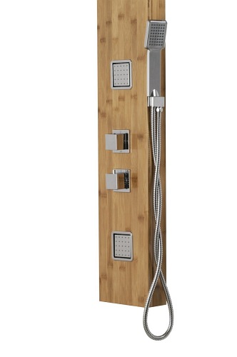 Panel natryskowy z drewna bambusowego chrom termostat Bao Corsan