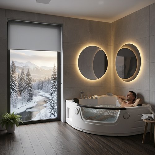 Wanna z hydromasażem narożna Orino 632C 135x135