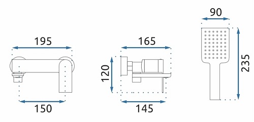 Czarna bateria wannowa Storm Black Rea