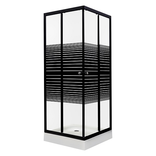 Kabina prysznicowa z brodzikiem 80x80 Pico Black Kerra