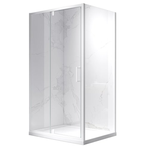 Biała prostokątna kabina prysznicowa 100x90 drzwi uchylne KZ07A