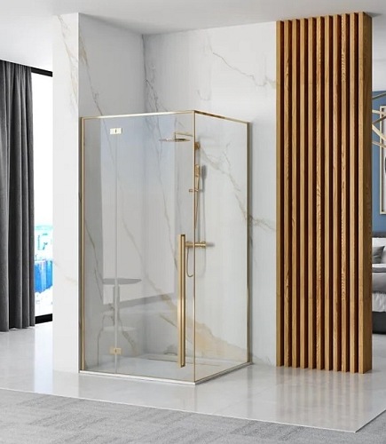 Kabina prostokątna złote okucia 100x80 Rea Fargo