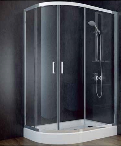 Kabina prysznicowa asymetryczna szkło mleczne 80x100 Modern Besco