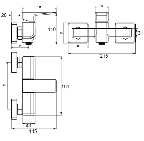 Bateria prysznicowa Parma PM7440 CR Omnires