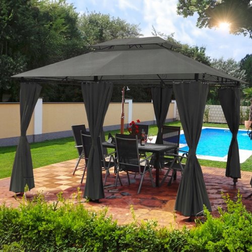 Pawilon ogrodowy KING 400x300 cm z moskitierą szary