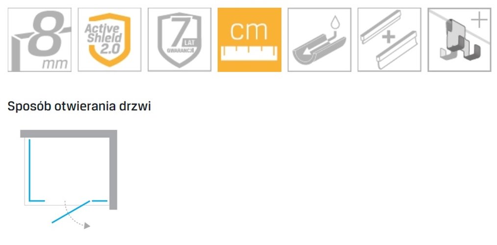 Kabina prostokątna 130x90 prawa EXK-0161 Eventa New Trendy