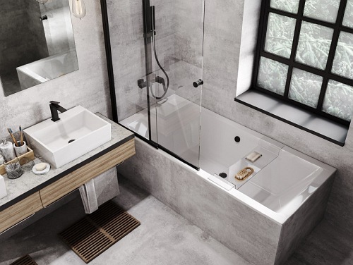 Wanna prostokątna do zabudowy Quadro Slim Besco 190 cm