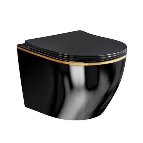 Zestaw podtynkowy kompletny stelaż + miska MIZU-BL-GL-RIM-03 + przycisk ST+H GOLD