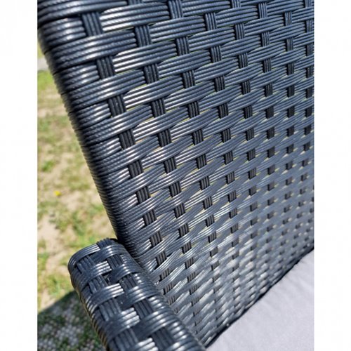 Meble ogrodowe kolor czarny technorattan sofa, stół, krzesła zestaw Pires