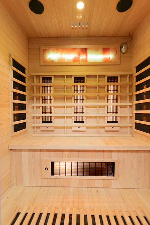 Sauna na podczerwień trzyosobowa panele sól himalajska 150X120X190CM MO-EA3R Infrared Mazur