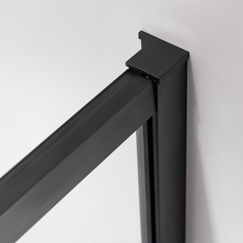 Czarna kabina prysznicowa kwadratowa Super Slim Nova 80x80 drzwi rozsuwane