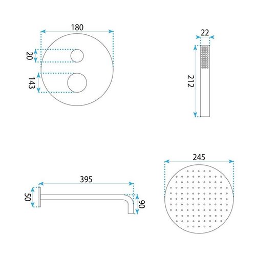 Chromowany zestaw prysznicowy podtynkowy Rea box Venti chrom REA-P8714 zdjęcie 9