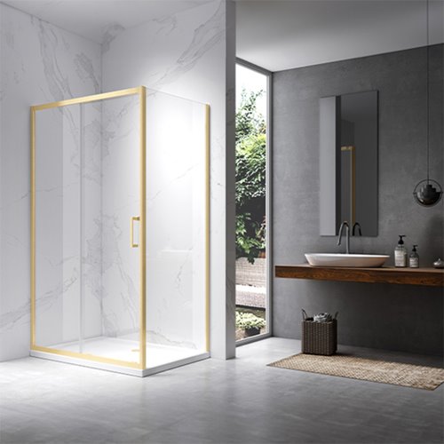 Złota szczotkowana kabina prysznicowa prostokątna 110x90 KZ104B
