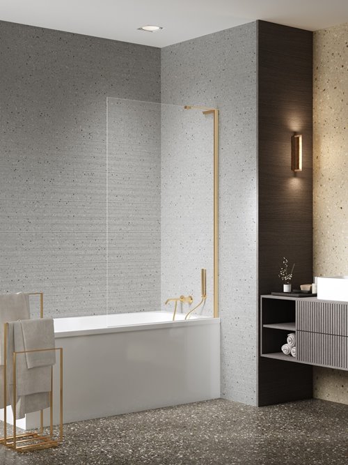 Parawan wannowy kolor złoty szczotkowany 80x150 P-0212-WL Nesta Gold Brushed New Trendy