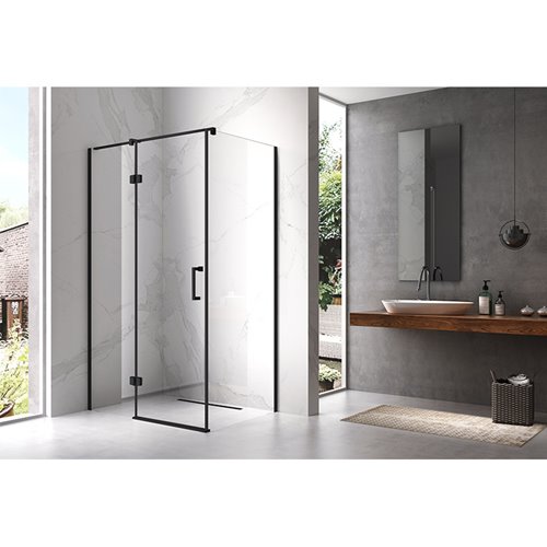 Czarna kabina prysznicowa prostokątna 120x100 drzwi uchylne KZ03D