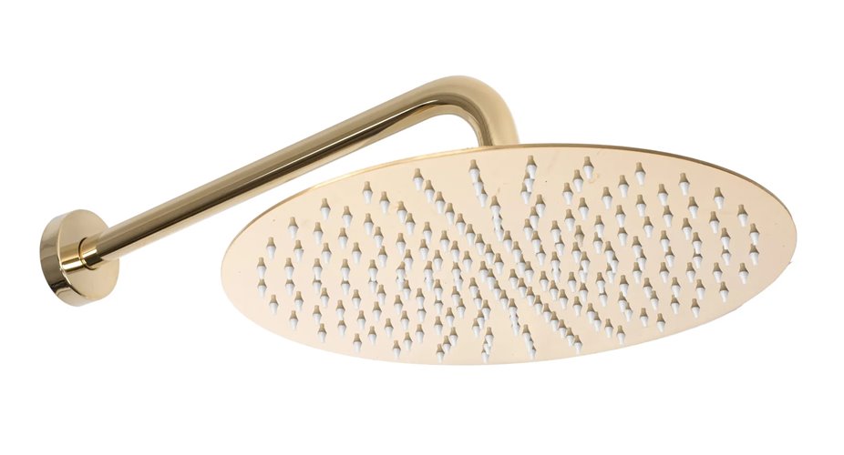 Złoty zestaw prysznicowy podtynkowy z termostatem Lungo Rea Gold