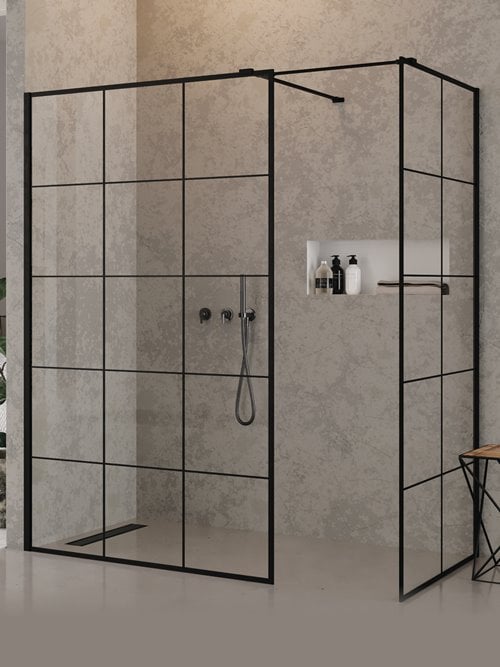 Czarna kabina prysznicowa szprosy 140x120 cm EXK-0112 New Modus Black New Trendy