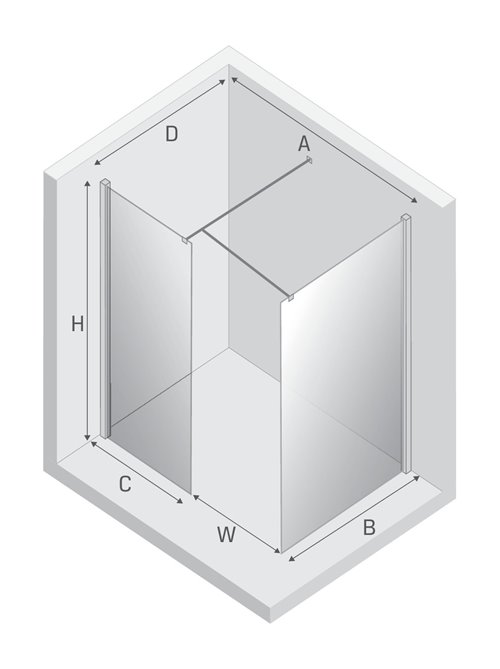 Ścianka prysznicowa 120x90 EXK-1274 New Modus New Trendy